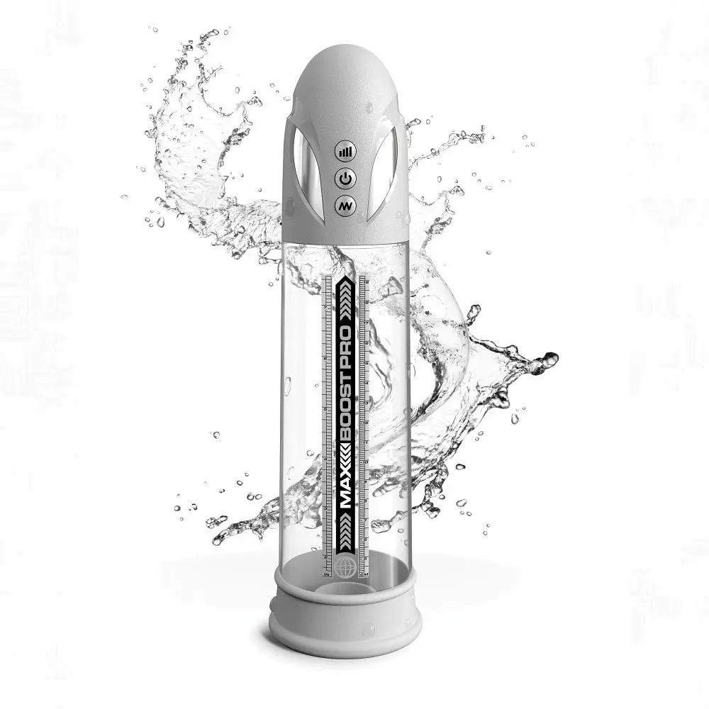 Pump Worx Max Boost Pro Flow Rechargeable Penis Pump In White